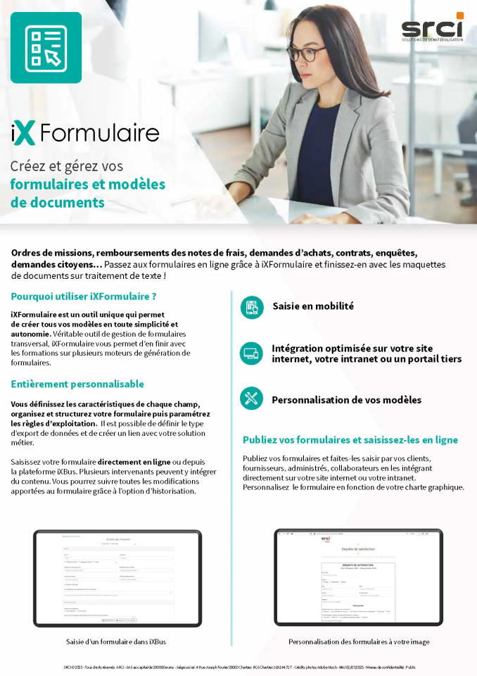 Plaquette commerciale iXFormulaire