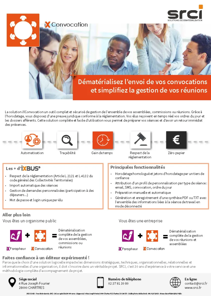 Plaquette commerciale iXConvocation